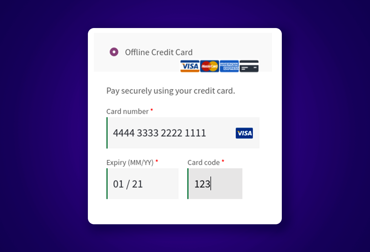 Offline Credit Card